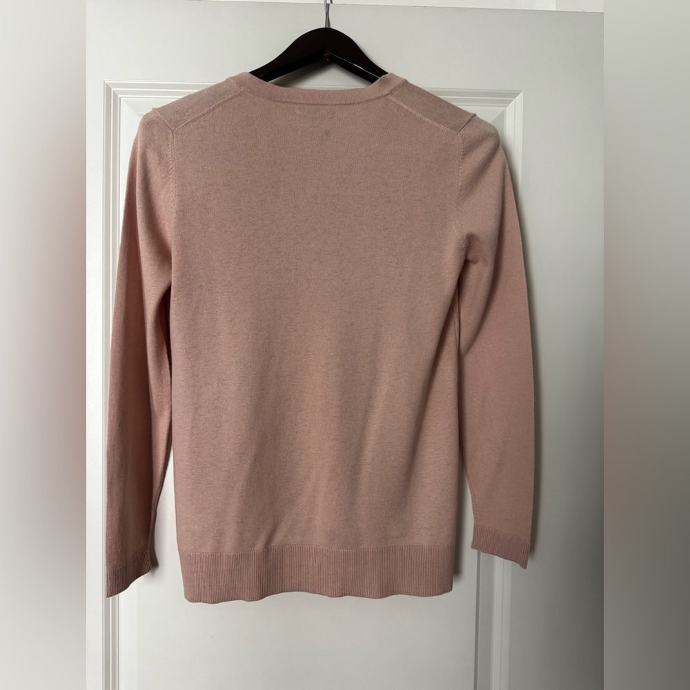 Massimo Dutti wool silk v neck sweater blush pink Size S - Picture 3 of 4